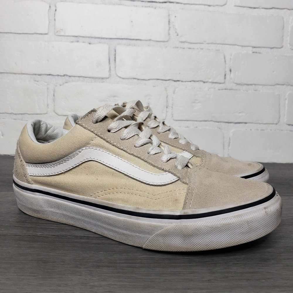 Vans Old Skool Low Tan Beige Leather Sneakers